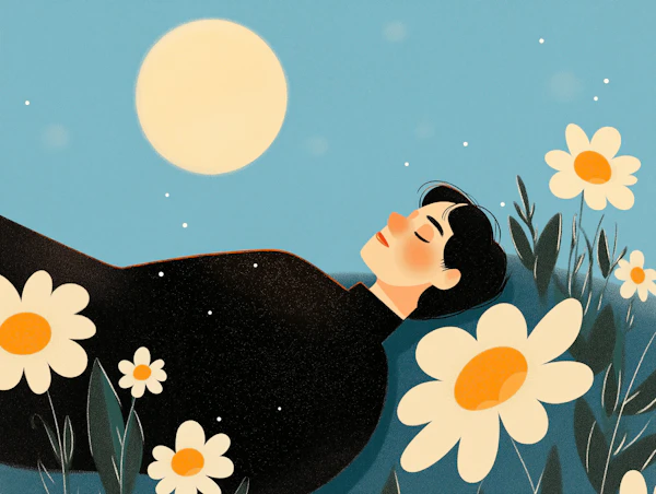 Serene Moonlit Contemplation