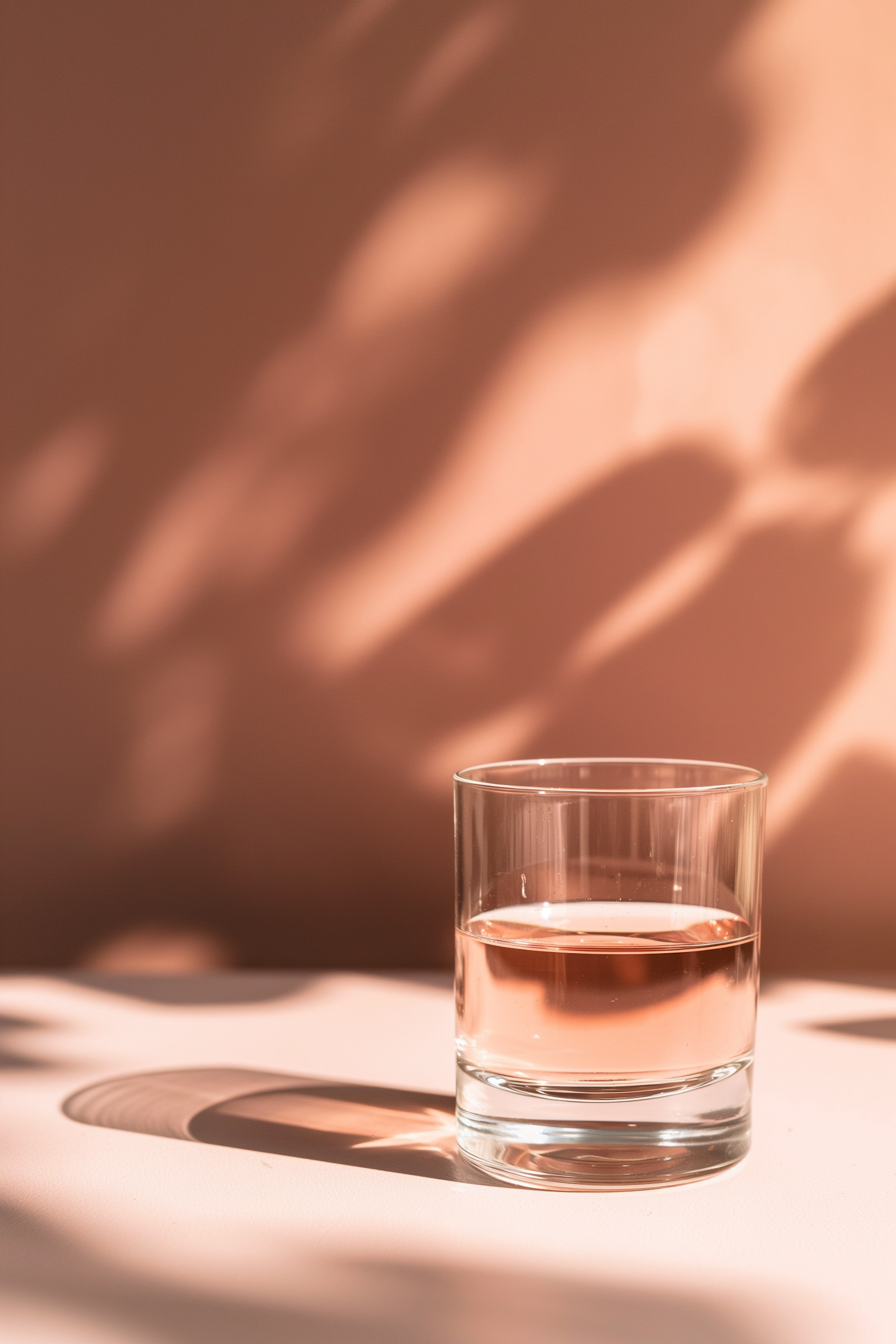 Serene Glass of Pinkish Liquid