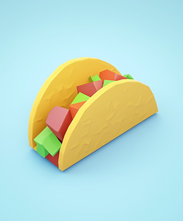 Stylized 3D Taco Illustration