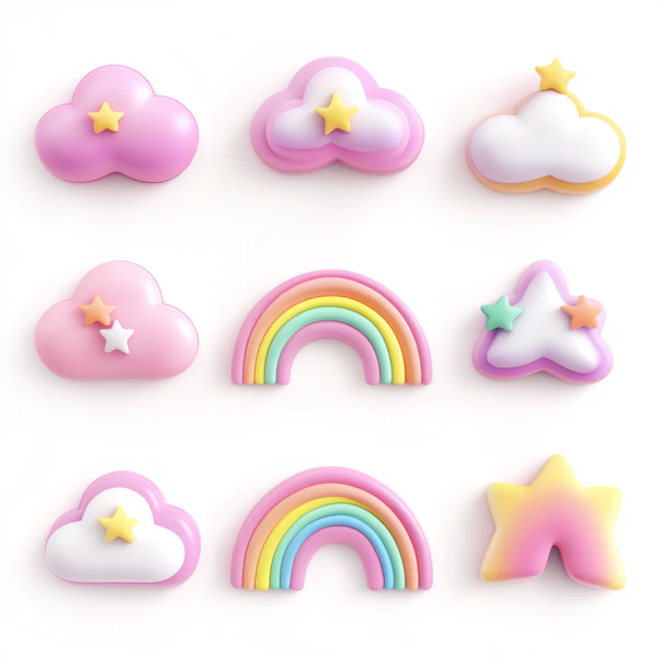 Pastel 3D Illustrations