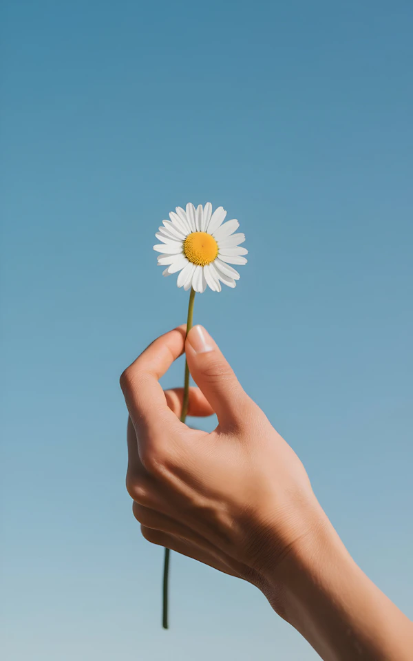 Hand Holding Daisy
