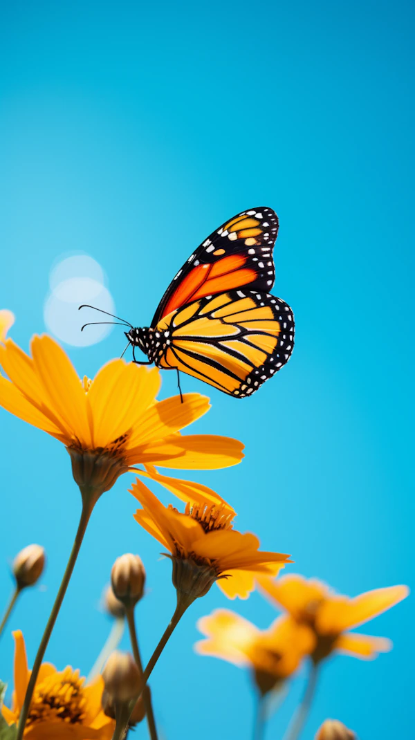 Monarch Majesty on Yellow Blooms