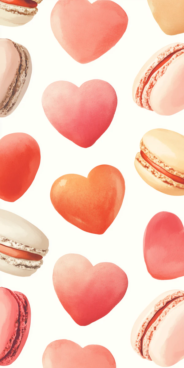 Heart and Macaron Pattern