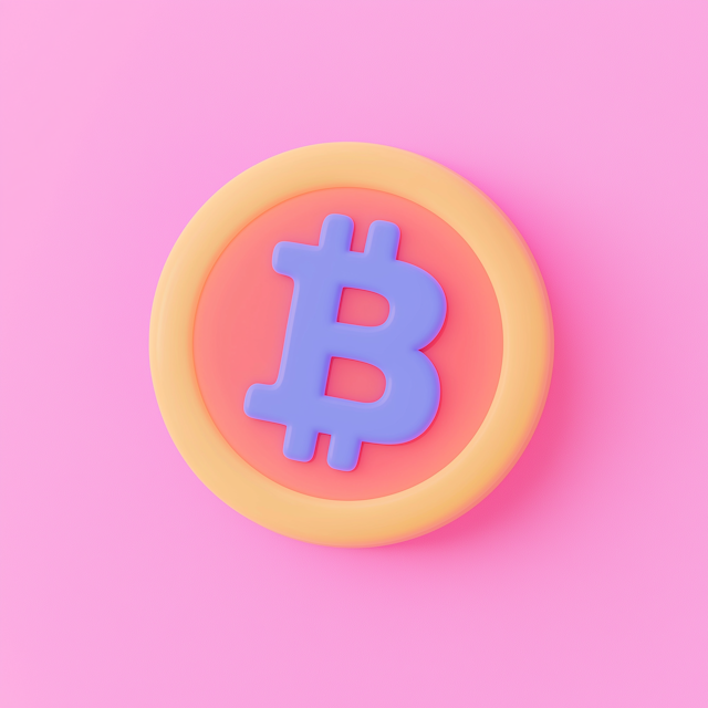 Stylized Bitcoin Icon Illustration