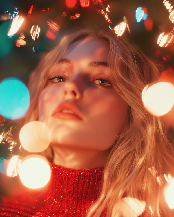 Festive Portrait with Bokeh