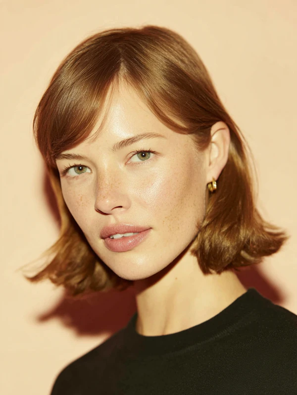 Portrait with Peach Background