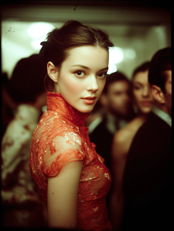 Elegant Woman in Red