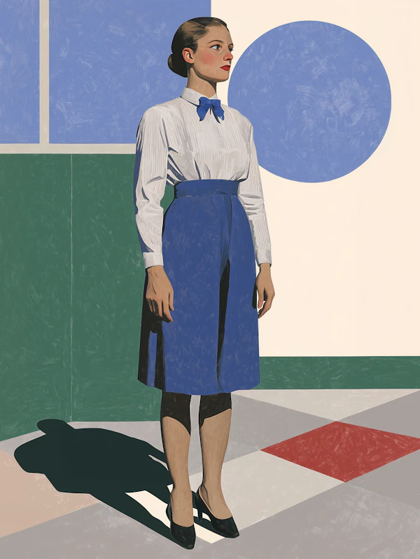 Poised Woman in Retro Style