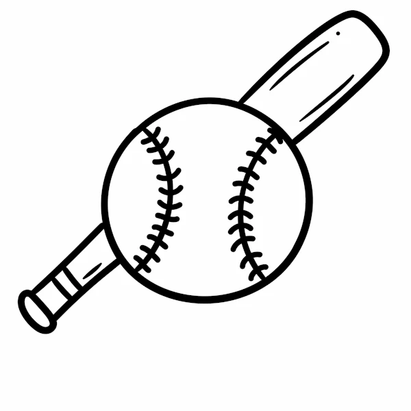 Baseball and Bat Sketch