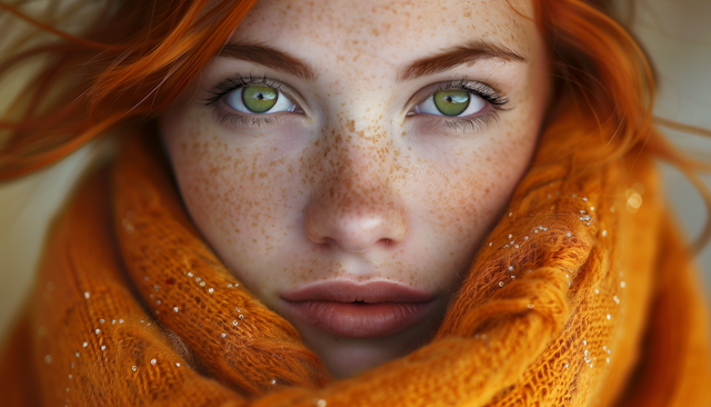 Serene Green-Eyed Woman