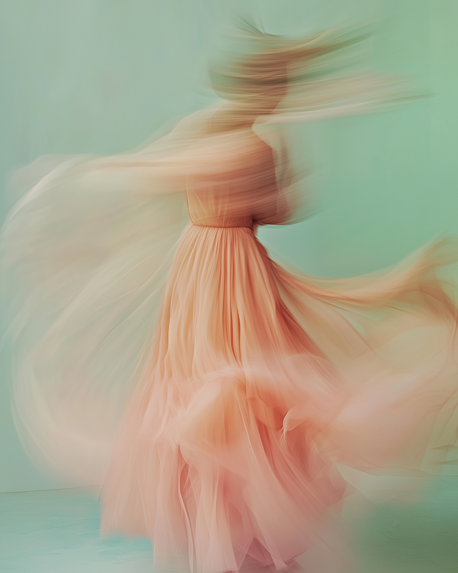 Ethereal Dance in Peach