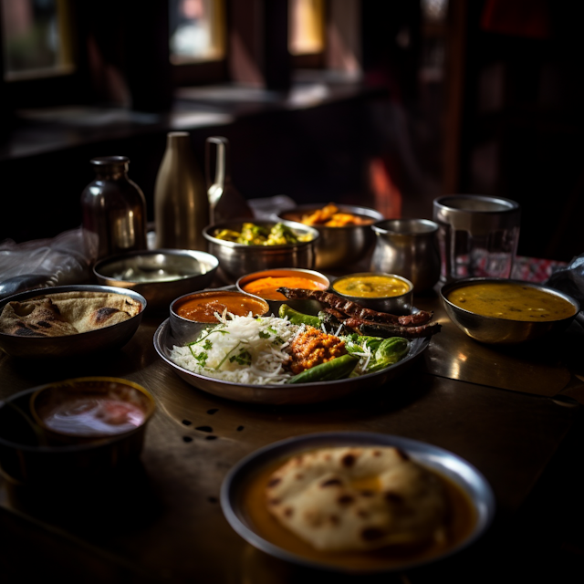 Rustic Indian Thali Feast