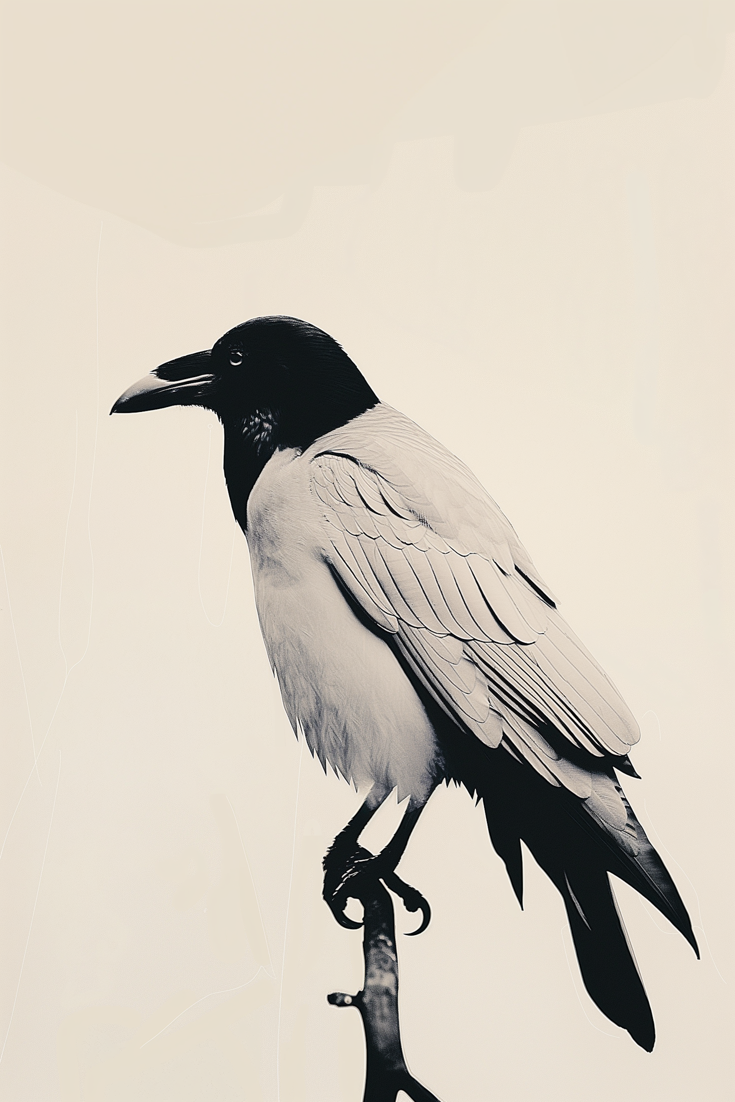 Monochrome Raven Portrait