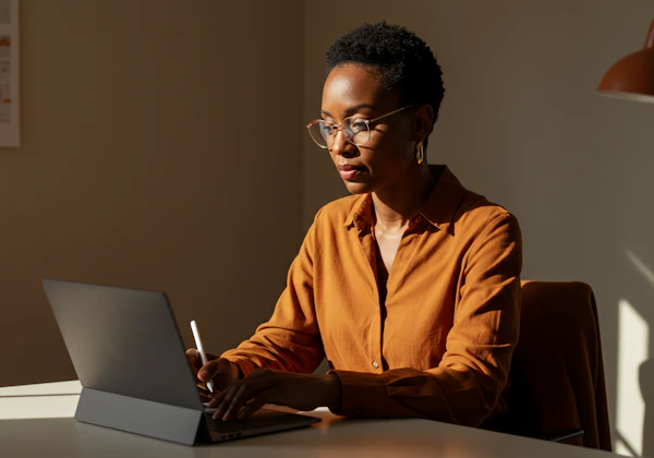 Woman Working at Desk