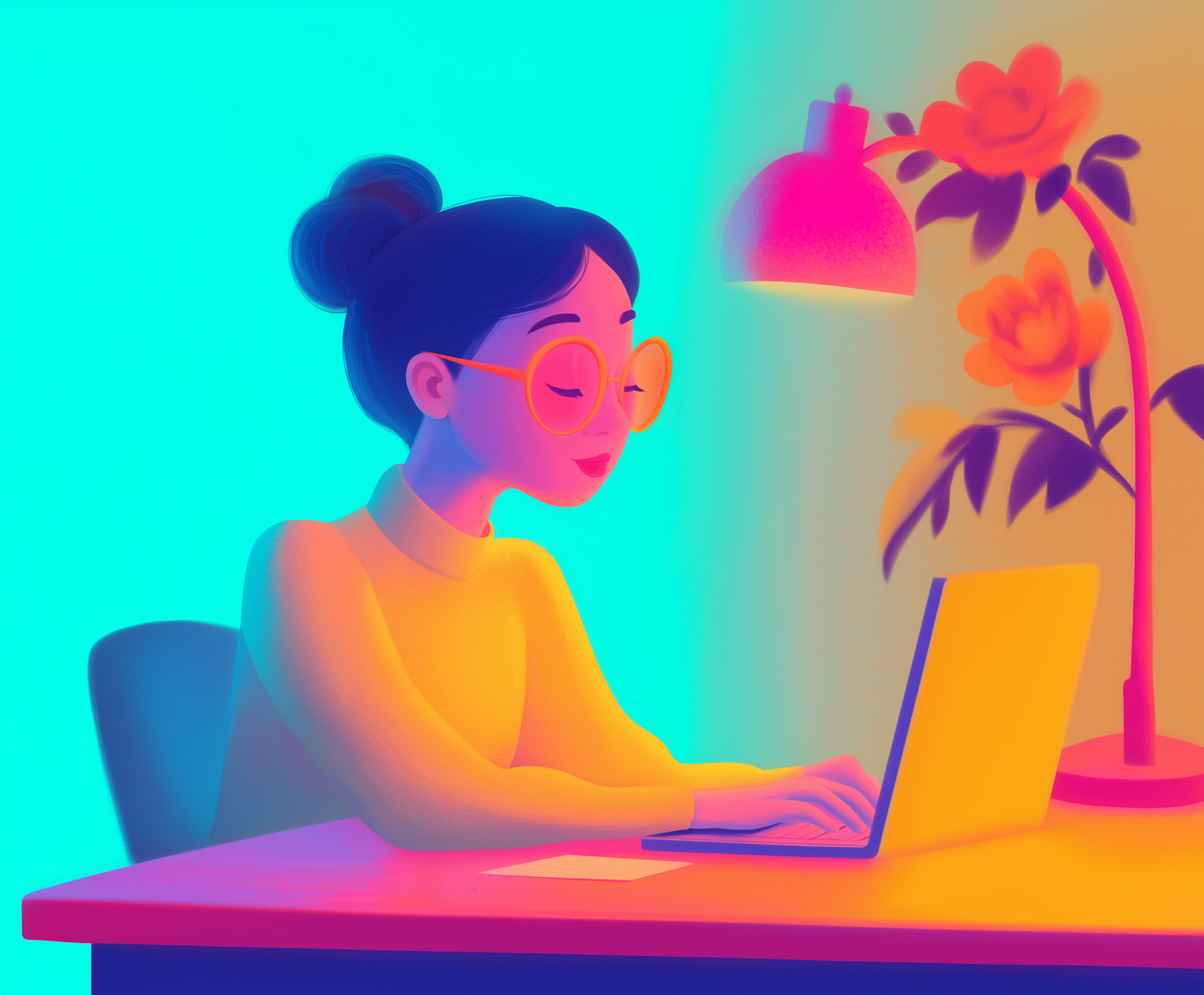 Serene Workspace Illustration