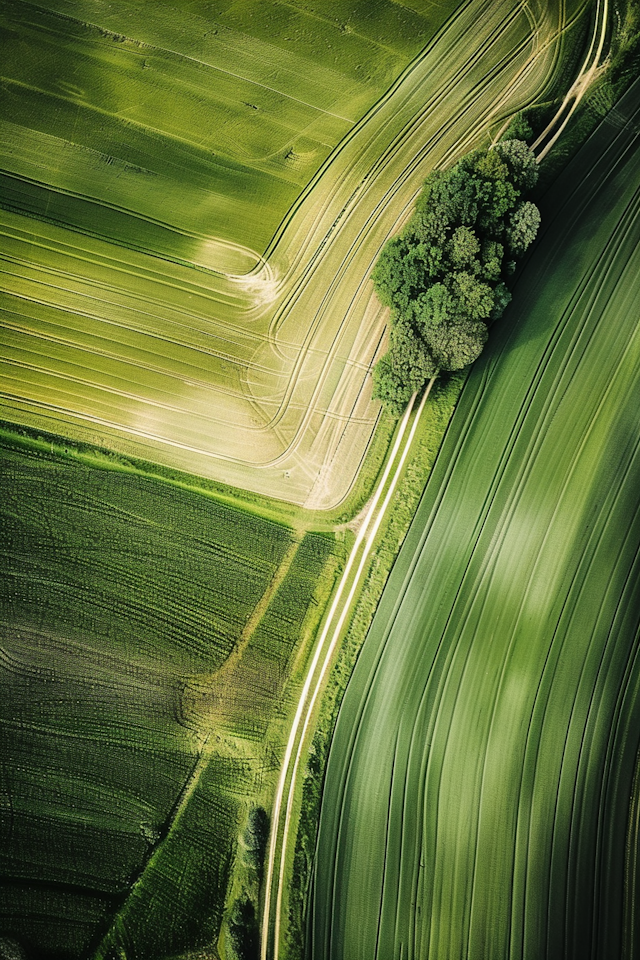 Aerial View of Agricultural Landscape