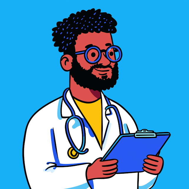 Illustration of a Smiling Male Doctor