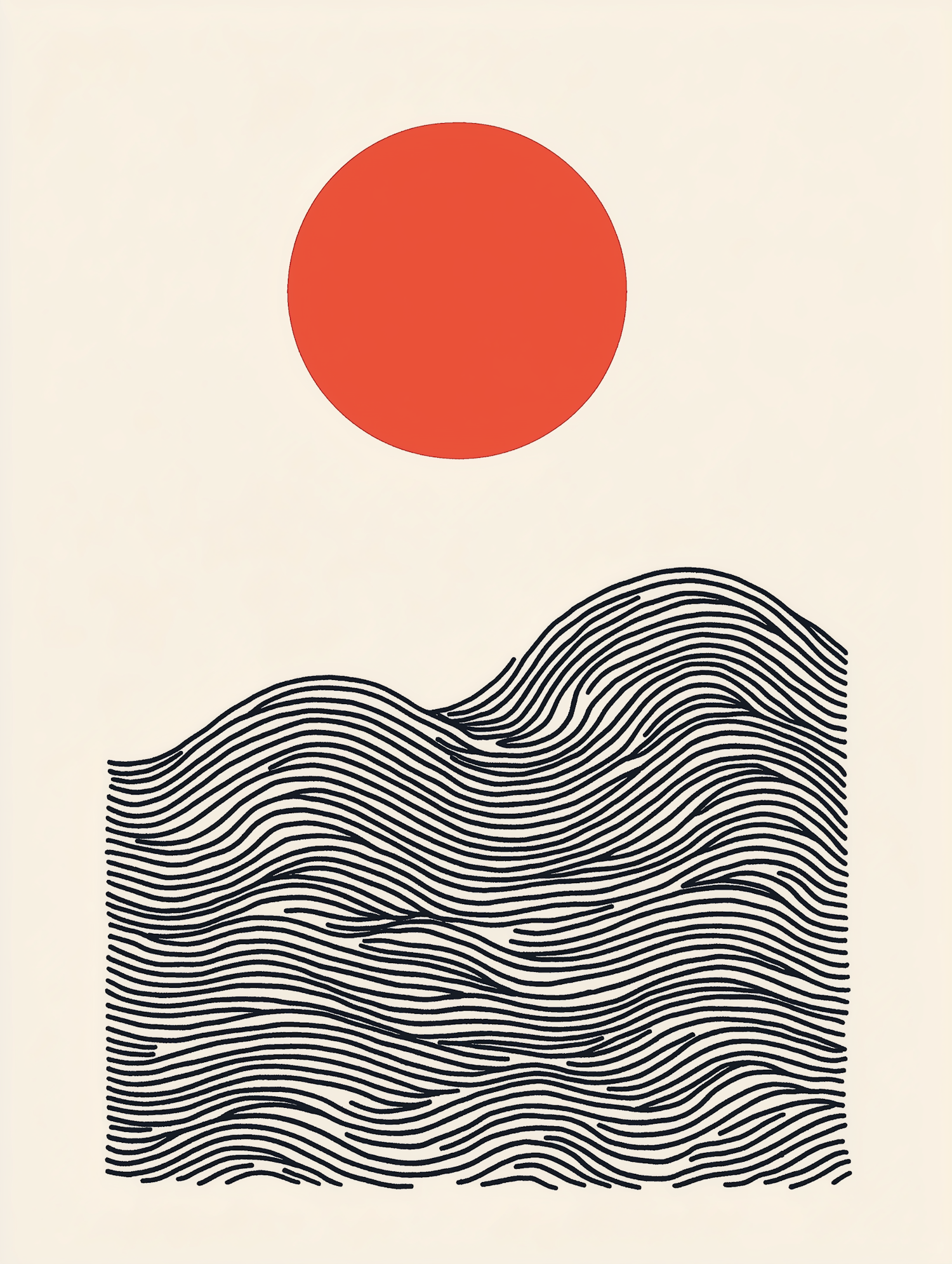 Minimalist Sun and Waves