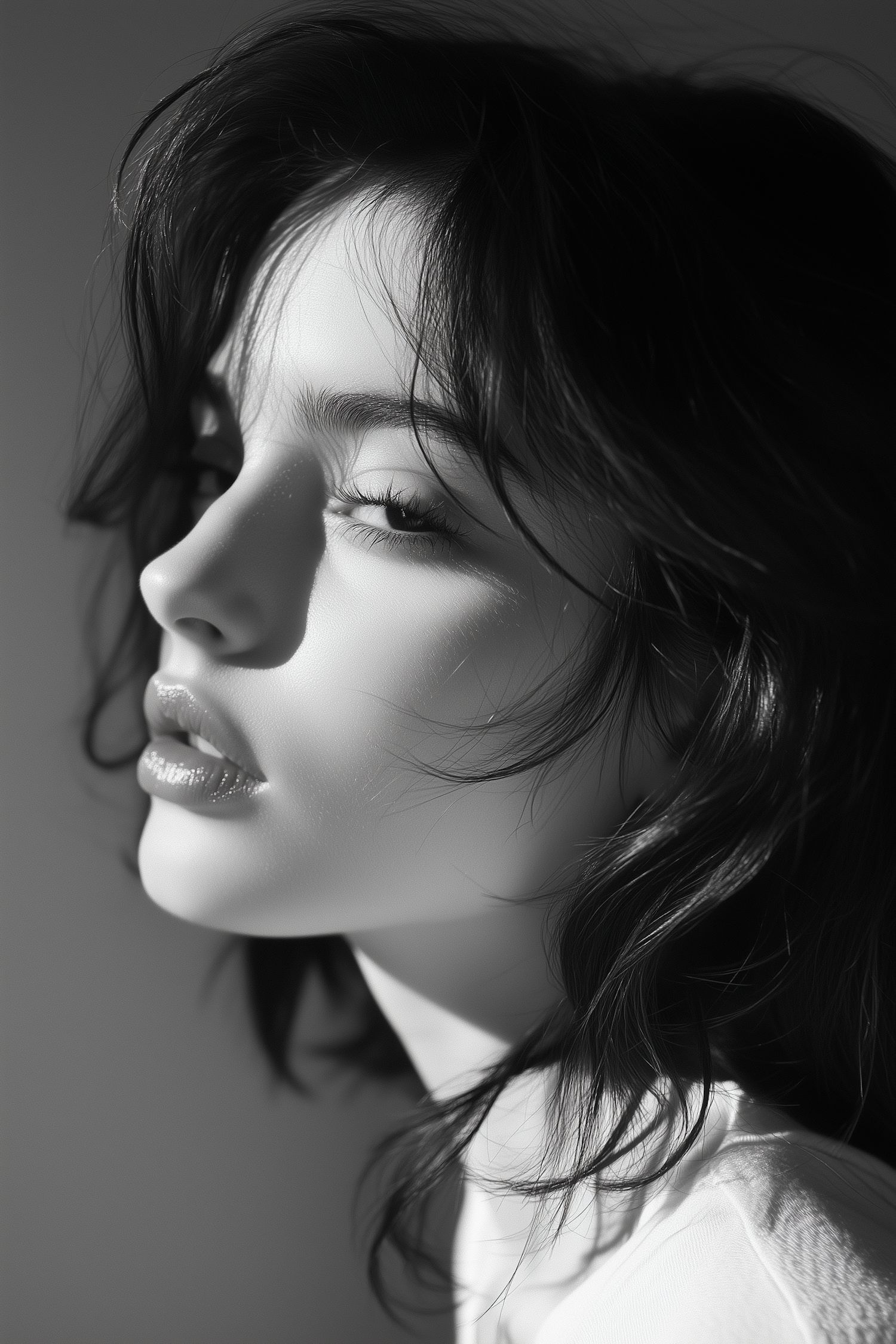 Serene Black and White Portrait