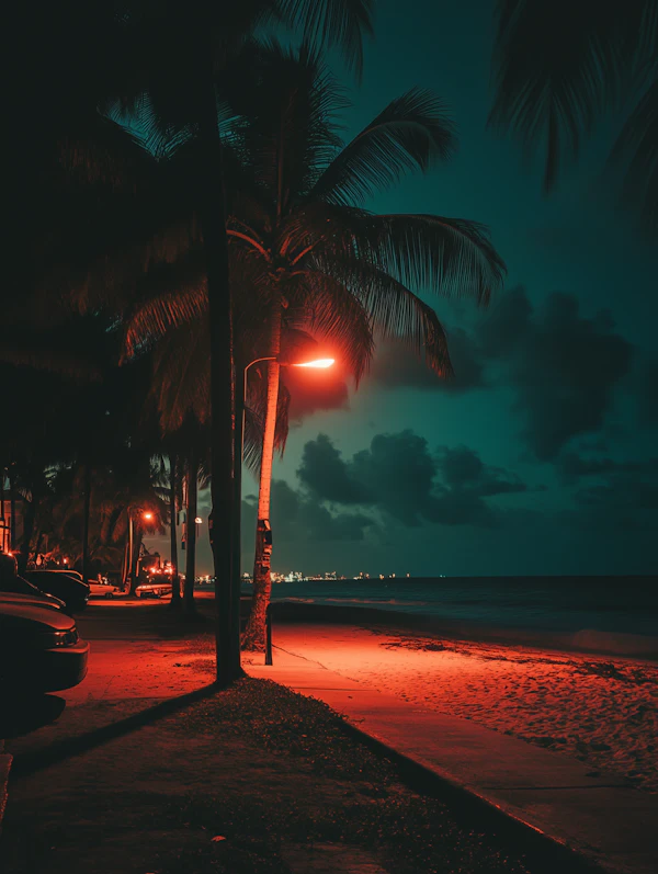 Nighttime Beach Scene