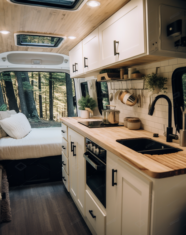 Rustic-Modern Motorhome Kitchen Oasis