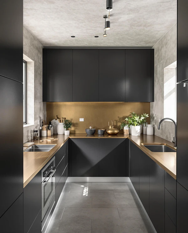 Modern Black Kitchen