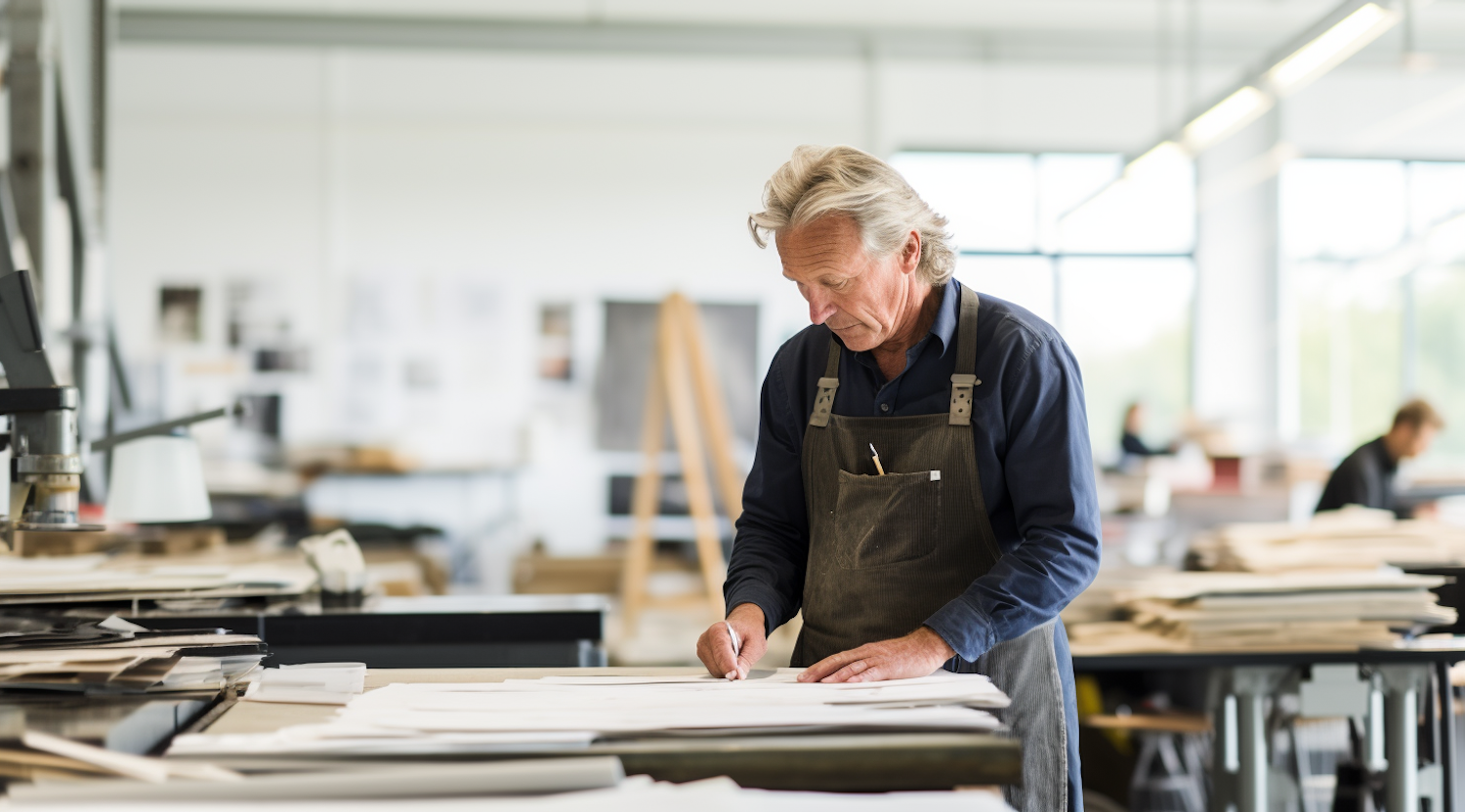 The Expert Craftsman at his Drafting Table