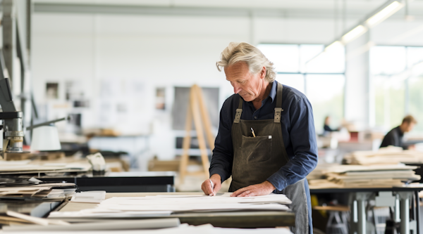 The Expert Craftsman at his Drafting Table