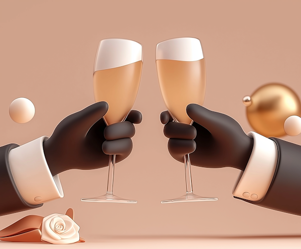 Elegant Toasting Hands Illustration