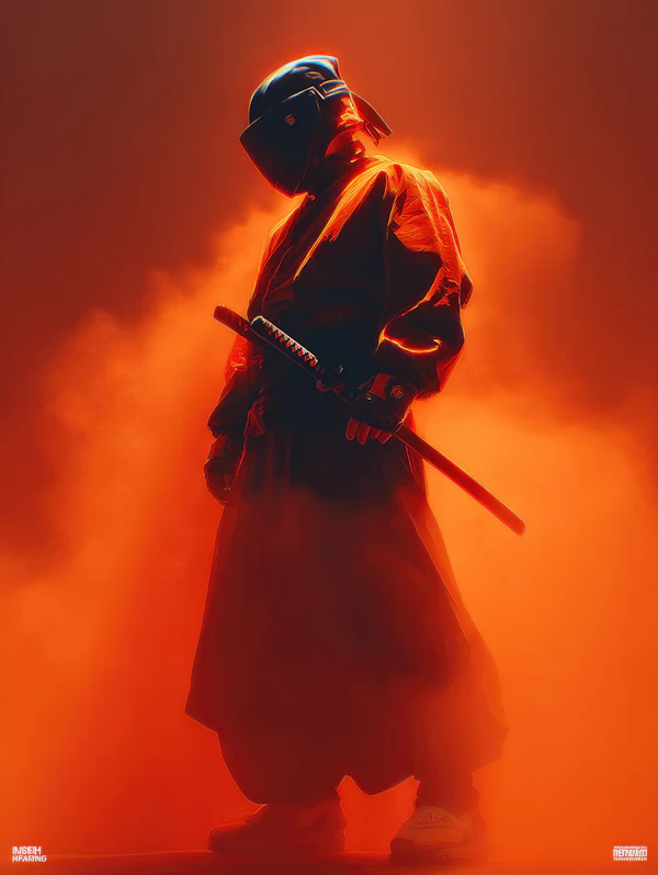 Futuristic Samurai Silhouette