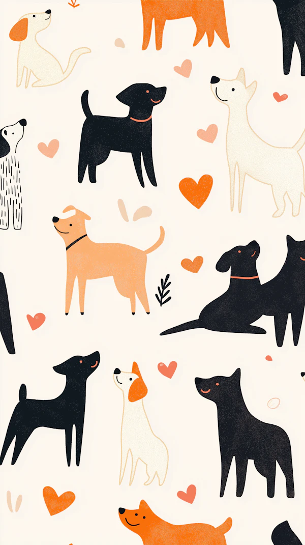 Playful Cartoon Dogs Illustration