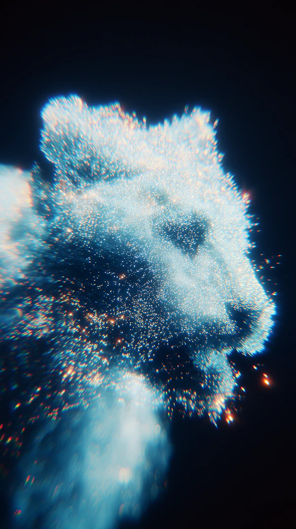Glowing Lion Portrait