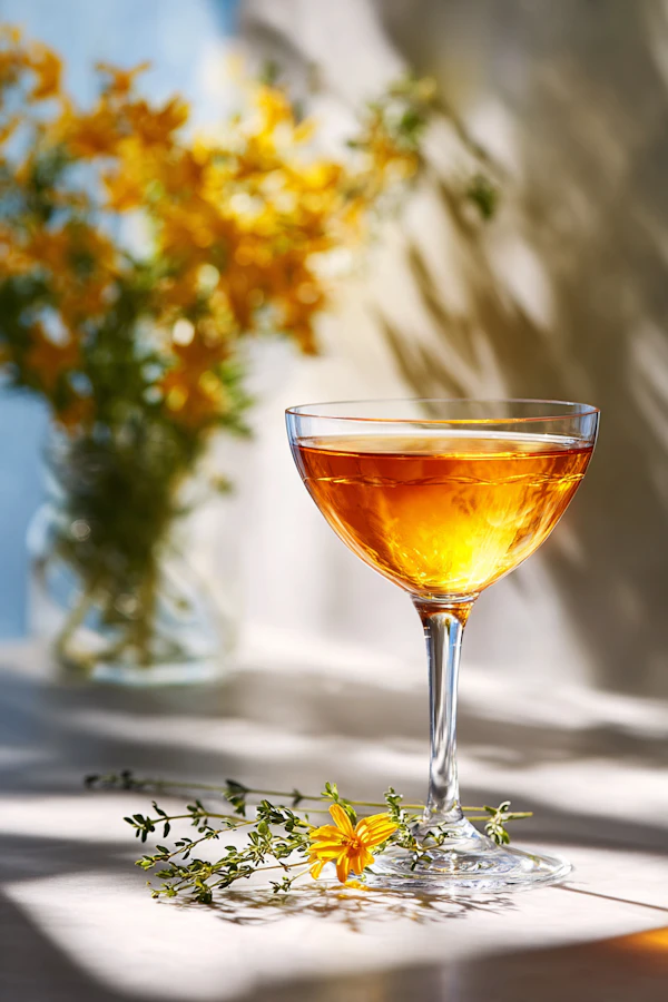 Elegant Amber Drink