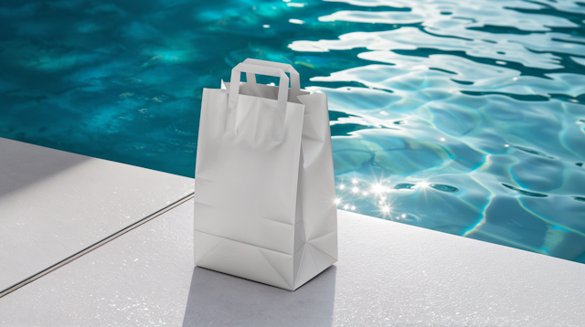 Paper Bag by the Pool