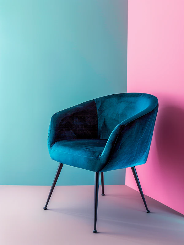 Modern Teal Velvet Chair