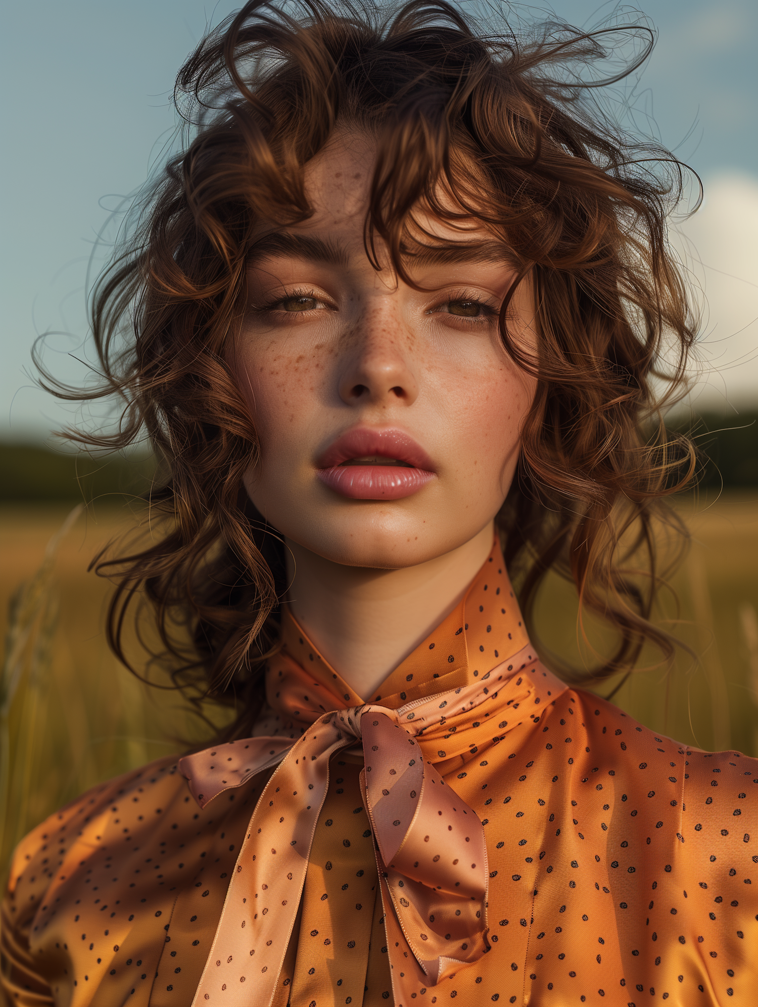 Dreamy Sunset Portrait of a Young Woman