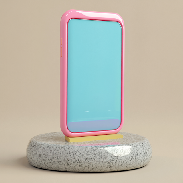 Minimalist Smartphone on Colorful Base