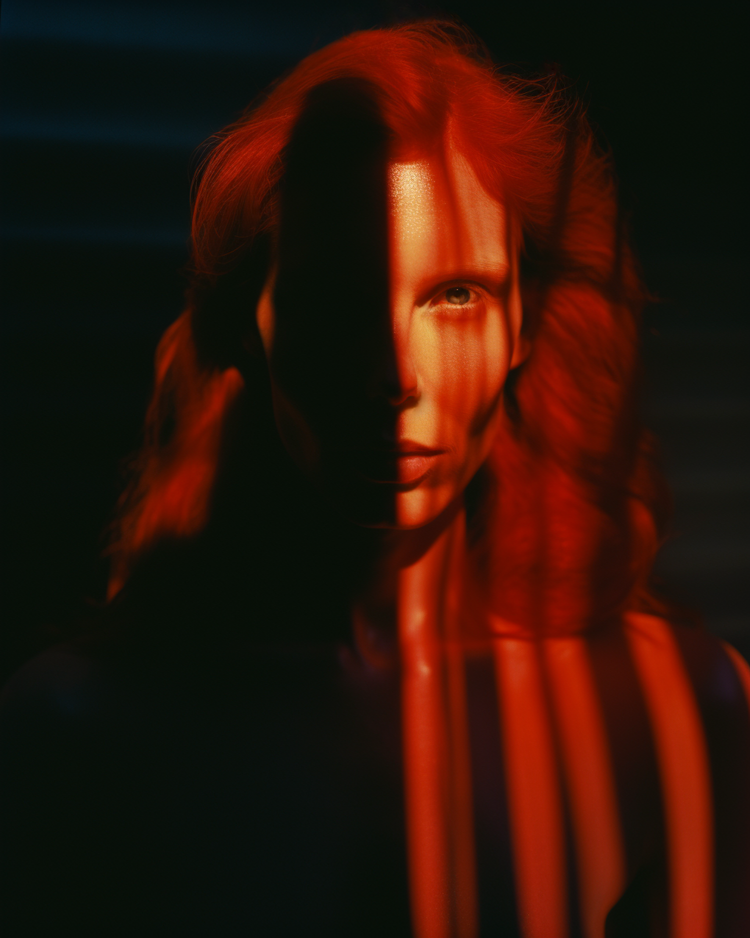 Red Illumination - Woman's Portrait