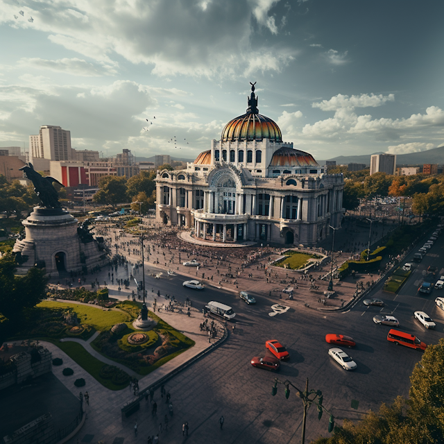 Golden Hour at the Palacio de Bellas Artes, Mexico City