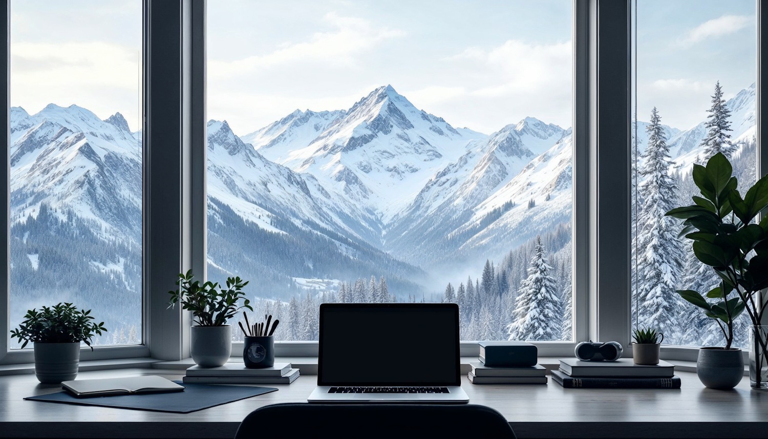 Workspace with Mountain View