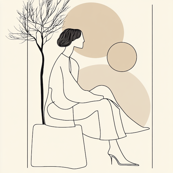 Elegant Seated Woman Illustration