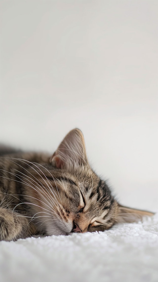 Sleeping Striped Cat