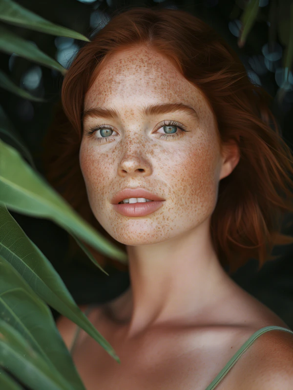 Serene Portrait of a Red-Haired Woman
