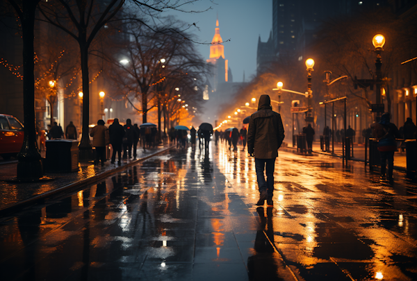 Twilight Rainwalk in the City