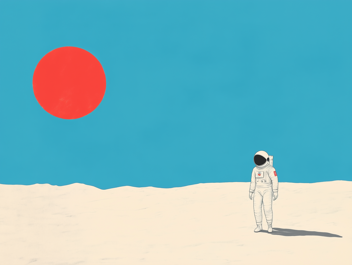 Astronaut on Barren Landscape