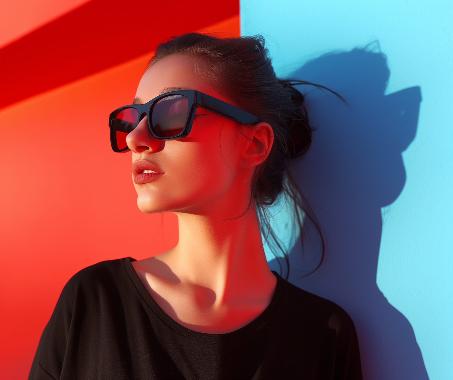 Young Woman in Profile with Sunglasses