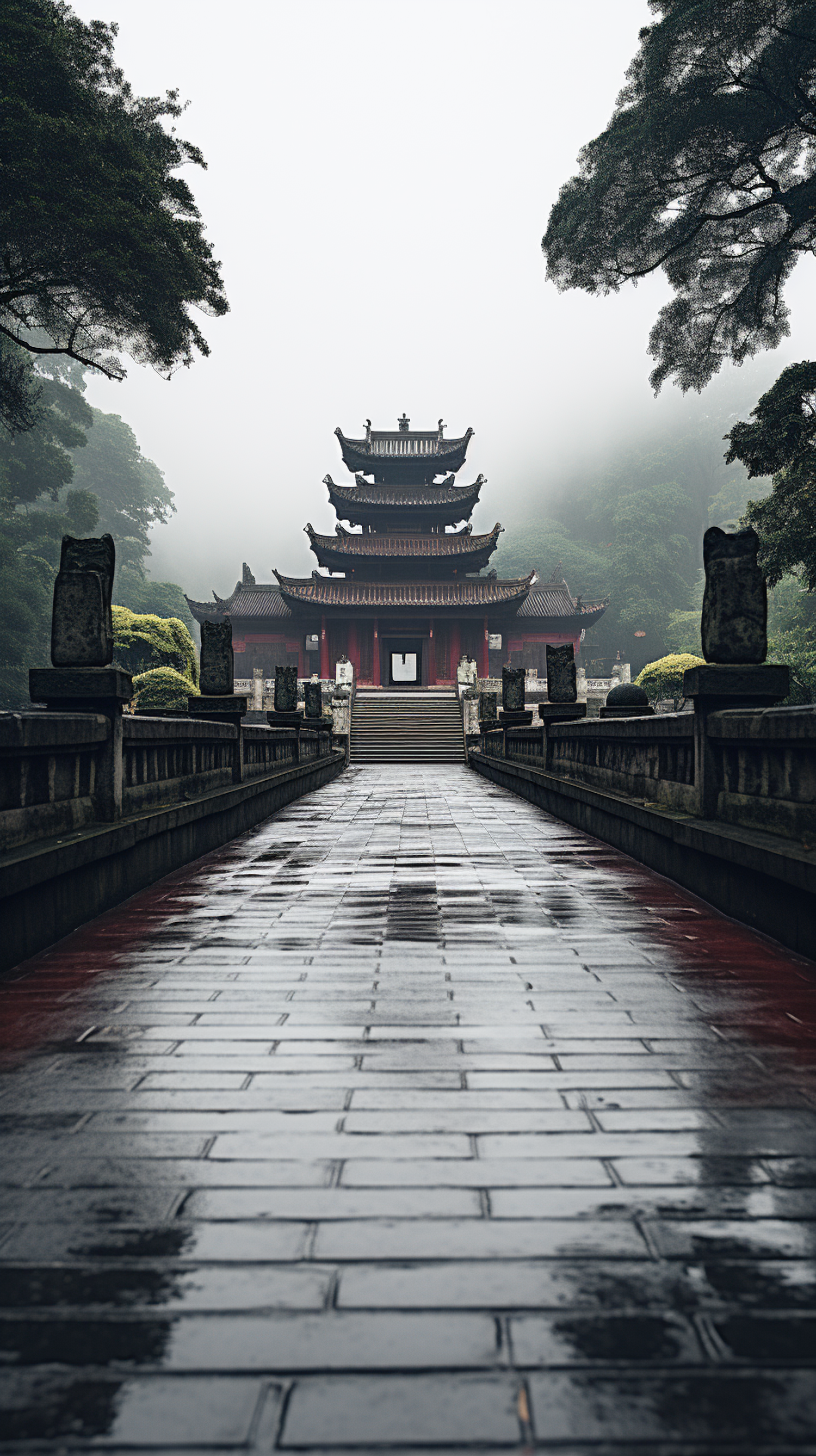 Misty Heritage Temple Gate