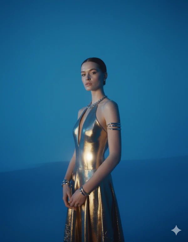 Elegant Woman in Gold
