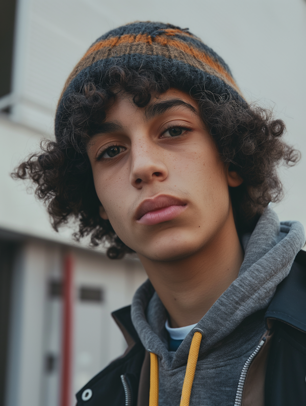 Thoughtful Young Person in Casual Attire