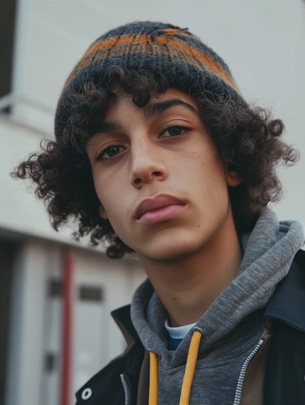 Thoughtful Young Person in Casual Attire